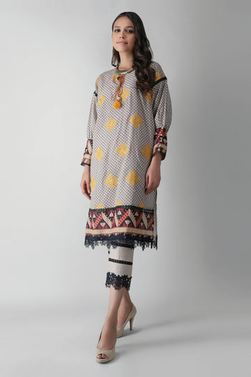 Khaadi I21211 White Summer Lawn 2021